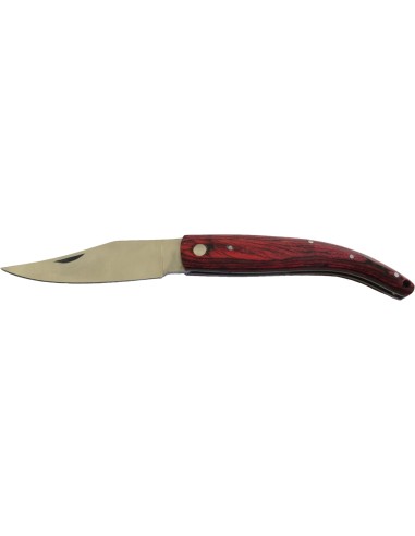 Coltello manico noce rossastro lama...