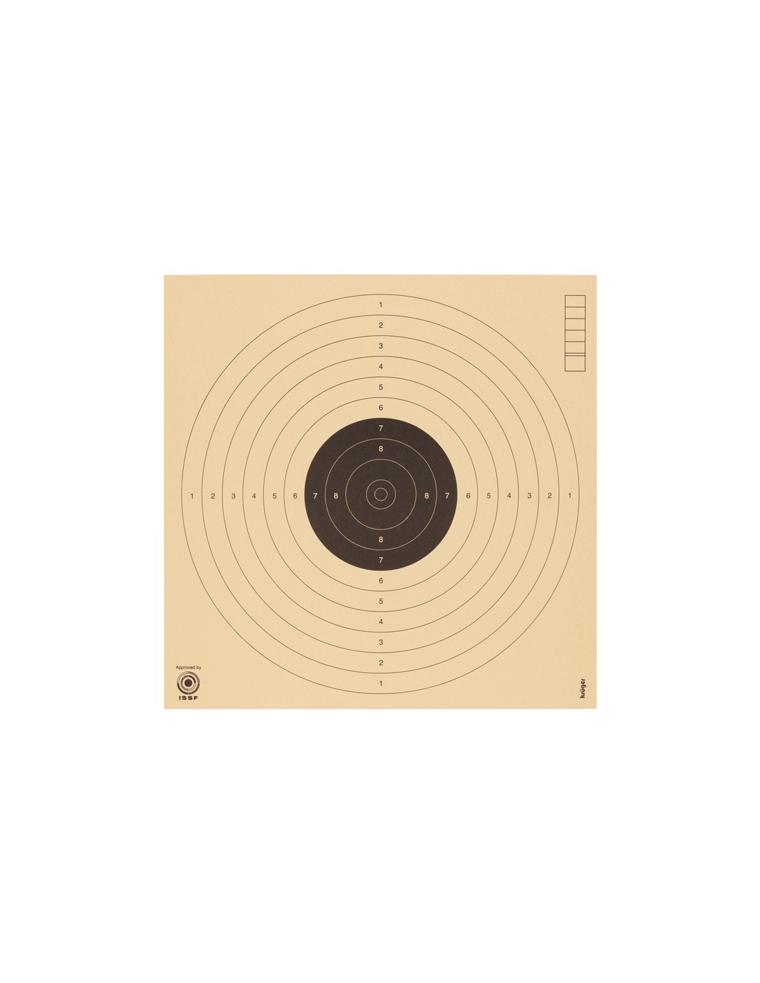 Bersaglio Kruger cartone numerato per aria compressa 17x17 cm 100 pz