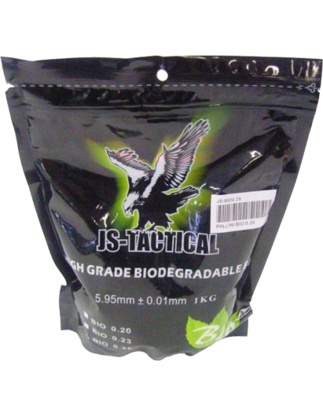 Pallini biodegradabili 6 mm Js tactical 0,25 g 4000 pz bianchi