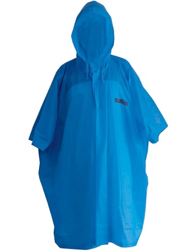 Poncho impermeabile con cappuccio blu