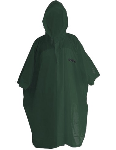 Poncho impermeabile con cappuccio verde